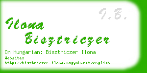 ilona bisztriczer business card